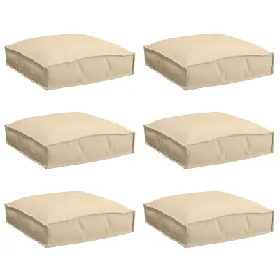 vidaXL Blazine za palete za sedež 6 kosov Bež 40x40x8 cm Oxford tkanina