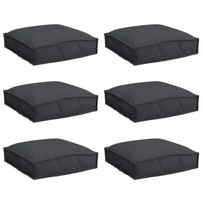 vidaXL Blazine za palete za sedež 6 kosov Črna 40x40x8 cm Oxford tkanina