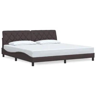 vidaXL Posteljni okvir brez vzmetnice temno rjav 200x200 cm blago