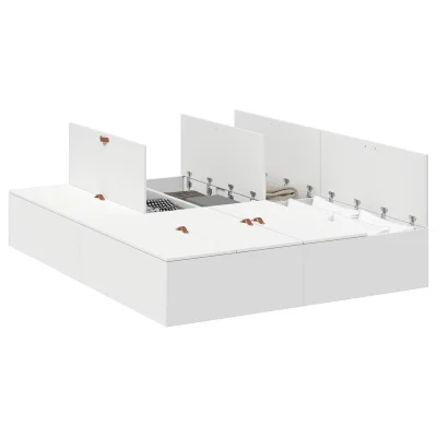 vidaXL Posteljni okvir za shranjevanje Bel 160x200 cm