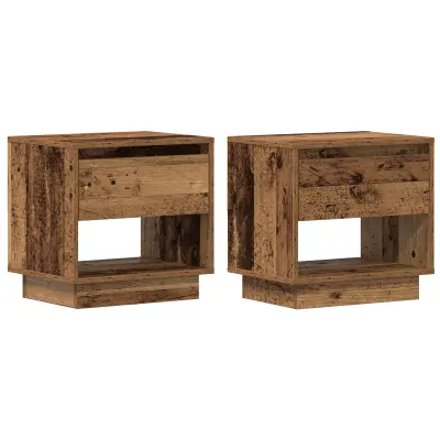 vidaXL Nočna omarica 2 kosi Staro les 45x34x45 cm Umetni les