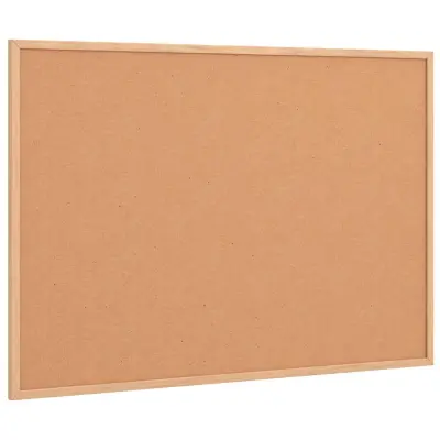 vidaXL Tabla iz plute z okvirjem iz masivnega borovega lesa 80x55 cm