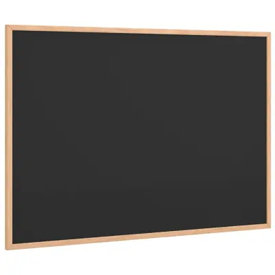 vidaXL Kredna tabla z okvirjem iz masivnega borovega lesa črna 80x55cm