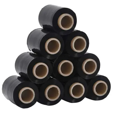 vidaXL raztegljive folije 10 kosov črne 23 µm 10 cm x 300 m