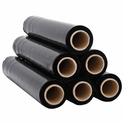 vidaXL raztegljiva folija 6 kosov črna 30 μm 50 cm x 300 m