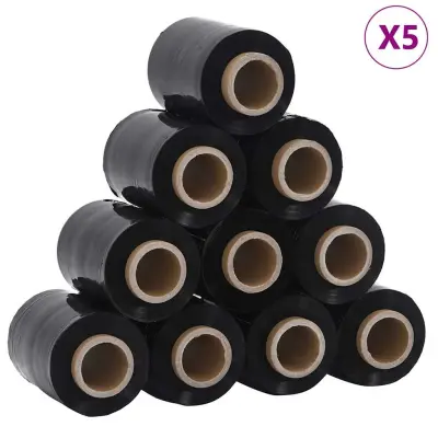 vidaXL raztegljive folije 50 kosov Črna 23 µm 10 cm x 150 m