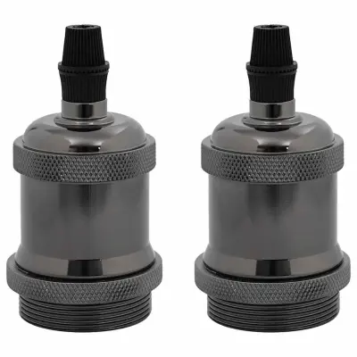 vidaXL Obeski za svetilke 2 kosa sijajno črna E27