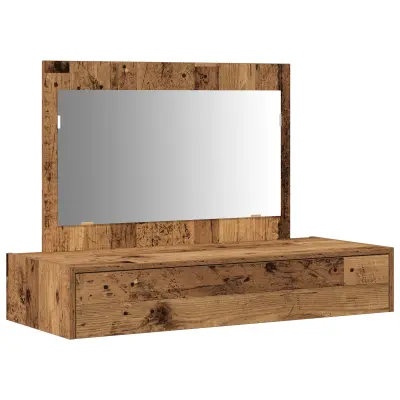 vidaXL Stenska toaletna miza - Vintage les - 100 x 40 x 70 cm