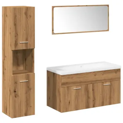vidaXL 5 kosov kopalniškega pohištva Artisan Oak Engineered Wood