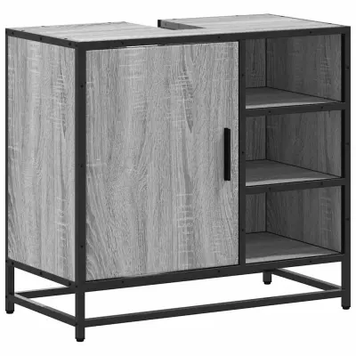vidaXL Kopalniška omarica siva sonoma 65x33x60 cm inženirski les