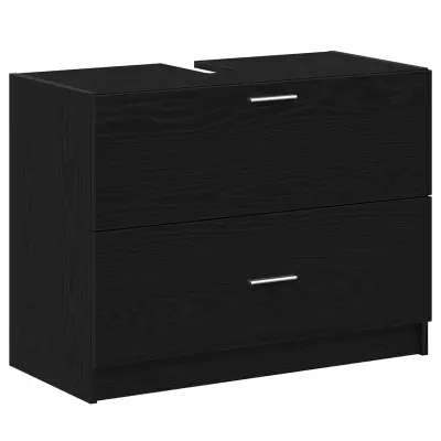 vidaXL Odprta omarica Črna hrast 78x37x59 cm Inženirski les