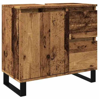 vidaXL Kopalniška omara za umivalnik Stari les 65x33x60 cm