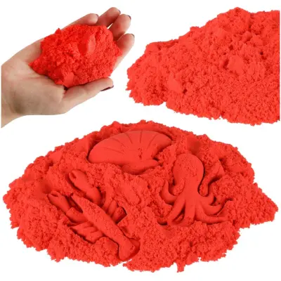Otroški kreativni kinetični pesek 1kg rdeč