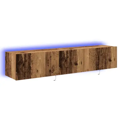 vidaXL TV stenske omare z LED lučmi 2 kosi stari les 80x35x31 cm