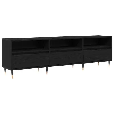 vidaXL TV omara Črna hrast 150x30x44.5 cm Inženirski les