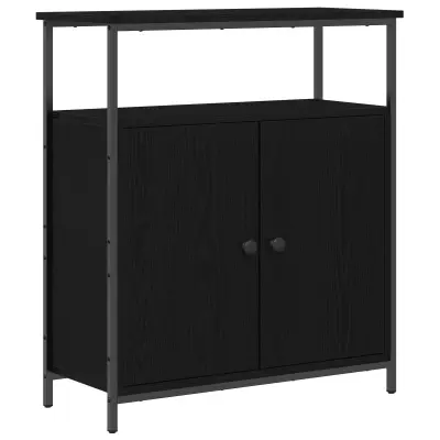 vidaXL Stranica Črna Oreh 70x30x80 cm Izdelan Les