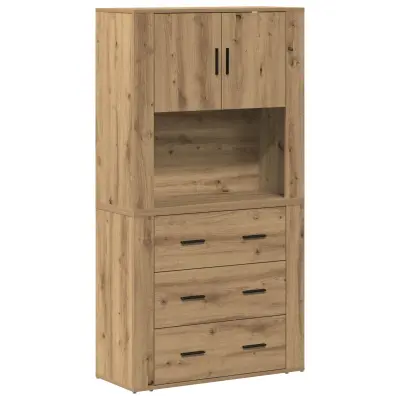 vidaXL Visok kabinet Artisan hrast 80x33x150 cm Inženirski les