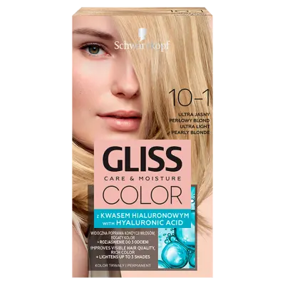 Schwarzkopf Gliss Color Permanentna Barva za Lase s Hialuronsko Kislino - Ultra Svetlo Biserno Blond 10-1