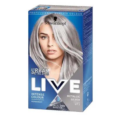 Barva za lase Schwarzkopf Live Urban Metallic U71 - Srebrna Kovinska
