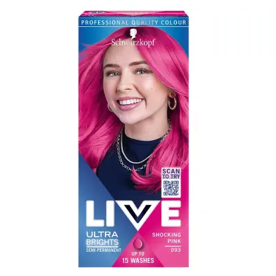 Schwarzkopf Live Ultra Brights Barva za Lase 093 - Intenzivno Roza