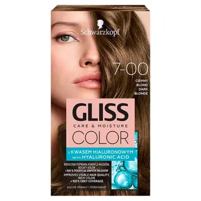 Schwarzkopf Gliss Barva za Lase s Hialuronsko Kislino – Temno Blond 7-00