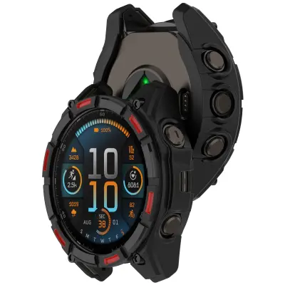 Črni TPU zaščitni ovitek Tactix 8 za Garmin 51mm Solar Black+Red