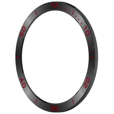 Premium Garmin Tactix 8 AMOLED Okvir - Črn in Rdeč Poudarek