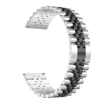 Univerzalni kovinski pašček za uro za Huawei/Samsung Silver + Black 22 mm