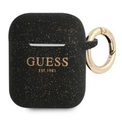 GUESS OVITEK GUA2SGGEK ZA AIRPODS SILIKON BLEŠČIČNO ČRN