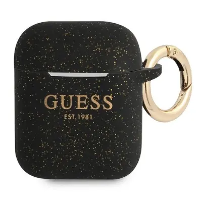 GUESS OVITEK GUA2SGGEK ZA AIRPODS SILIKON BLEŠČIČNO ČRN