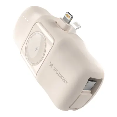 WOZINSKY MINI POWERBANK 5000MAH 15W ZA LIGHTNING ETUI ZA APPLE WATCH BEŽ