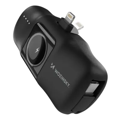 WOZINSKY MINI POWERBANK 5000MAH 15W ZA LIGHTNING USB-C ZA APPLE WATCH ČRNA