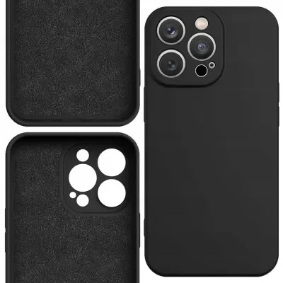 SILIKONSKI OVITEK OVITEK OHIŠJE OVITEK ZA IPHONE 14PLUS ČRN