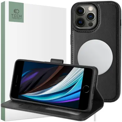 TECH-PROTECT DENARNICA ZA MAGSAFE OVITEK ZA IPHONE 12 12 PRO ČRNA
