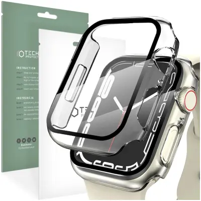 ETUI TECH-PROTECT DEFENSE360 ZA APPLE WATCH 7 8 9 41 MM CLEAR CASE