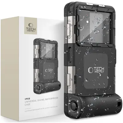 TECH-PROTECT OVITEK VODOODPOREN IPX8 ZA TELEFONE IN PAMETNE TELEFONE ČRN