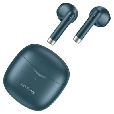 USAMS BLUETOOTH 5.0 TWS SLUŠALKE BREZŽIČNE ZA TELEFON MORNO MODRE