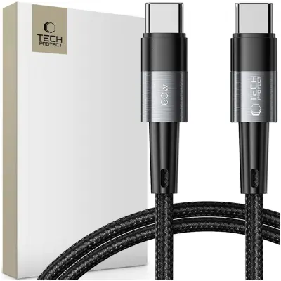 TECH-PROTECT ULTRABOOST KABEL TIP-C PD60W/3A 100CM SIVA ZA POLNJENJE