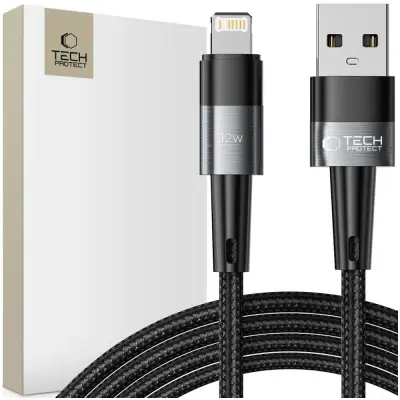 TECH-PROTECT ULTRABOOST LIGHTNING KABEL 12W/2,4A 200CM SIVA ZA IPHONE