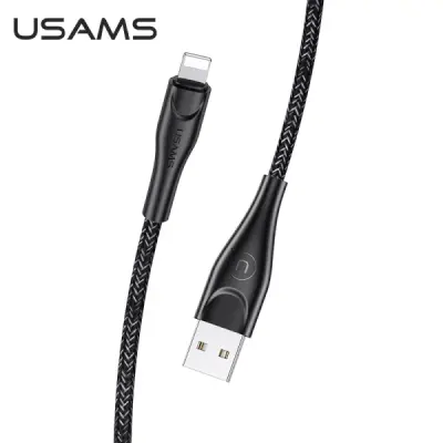 USAMS PLETENI KABEL U41 ZA LIGHTNING 1M 2A ČRN ZA IPHONE FAST CHARGE
