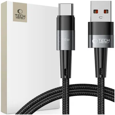 TECH-PROTECT ULTRABOOST TYPE-C KABEL 66W/6A 100CM SIVA ZA POLNJENJE