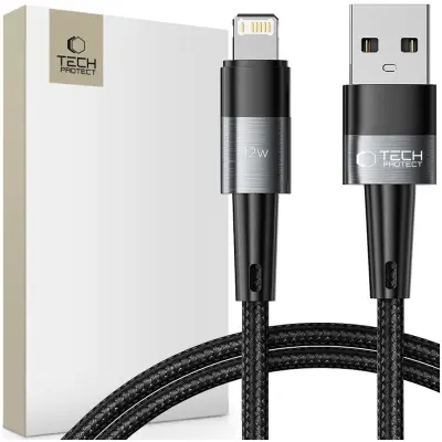 TECH-PROTECT ULTRABOOST LIGHTNING KABEL 12W 2.4A 100CM SIVA ZA IPHONE