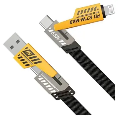 AWEI CL-226 4V1 USB-C TO LIGHTNING KABEL USB-A ZA TELEFONE 65W/27W ČRN