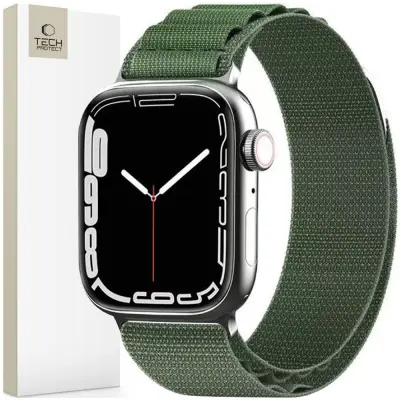 TECH-PROTECT NYLON PRO PAŠKI ZA APPLE WATCH 4 5 6 7 8 9 SE ULTRA GREEN