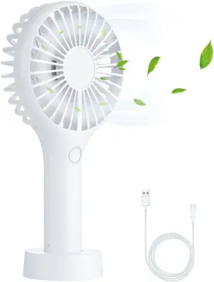 Ročni Prenosni Ventilator Usb Za Ponovno Polnjenje, Bel