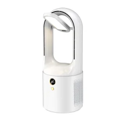 Namizni Ventilator Z Nočno Lučko Brez Rezil Usb, Stoječi Pisarniški Ventilator Za Ponovno Polnjenje
