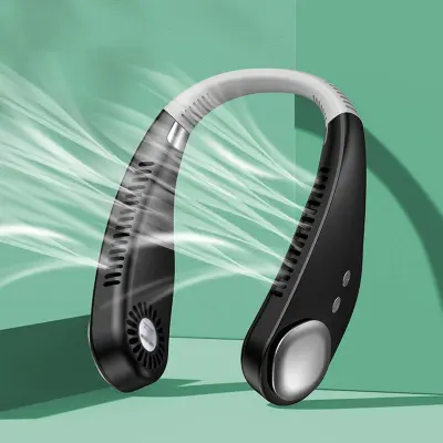Nastavljiv Prenosni Vratni Ventilator Usb (Črn)