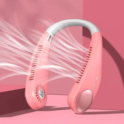 Nastavljiv Prenosni Vratni Ventilator Usb (Roza)