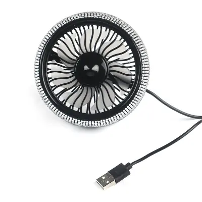 Avtomobilski Ventilator Usb Ventilator Z Led Lučko Za Avtomobilsko Prezračevalno Režo, Primeren Za Notranjo In Zunanjo Uporabo