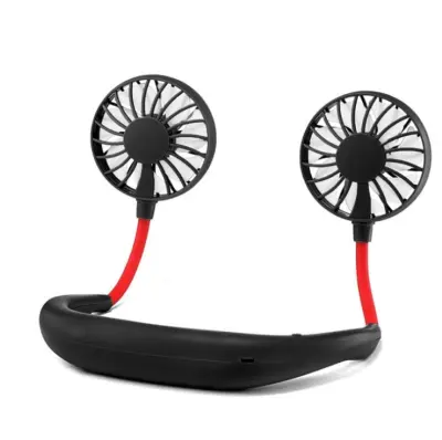 Črn Vratni Ventilator, Prenosni Polnilni Naglavni Ventilator Usb Za Moške, Ženske, Potovanje Na Počitnice